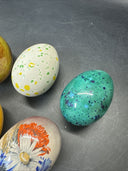 Lot of 7 Colorful Ceramic Easter Eggs DM