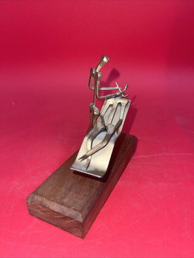 Vintage Metal Sculpture of Dentist and Patient 5”