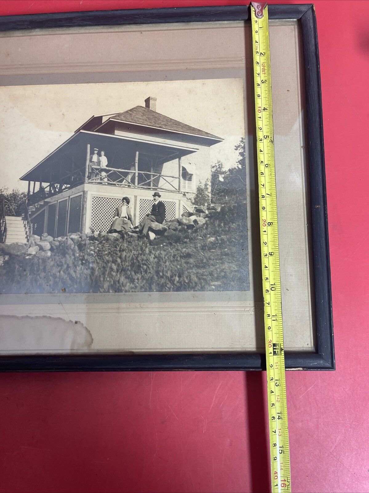 Vintage PHOTO OF Family  IN PORCH HOUSE