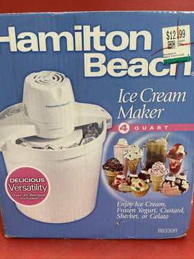 Hamilton 4 Quart Electric Ice Cream Maker Open Box