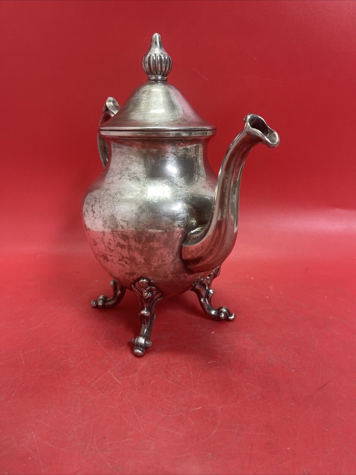 Vintage Birmingham Silver Company BSC Tea/Coffee Pot Silver on Copper
