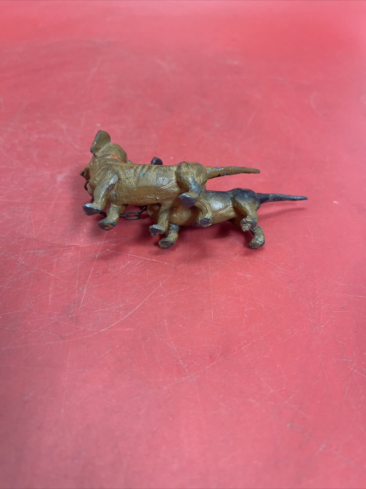 COLD PAINTED AUSTRIAN BRONZE DASCHUNDS FIGURINE
