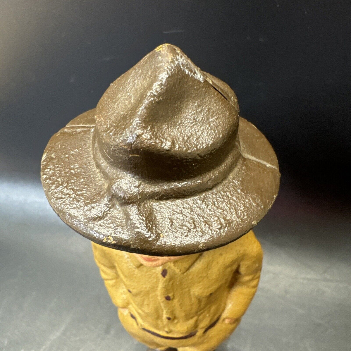 Ranger Dough Boy Solider Cast Iron Still Penny Bank