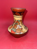 Vintage Hand Painted Aztec Mayan Tribal Art Vases Lot 3