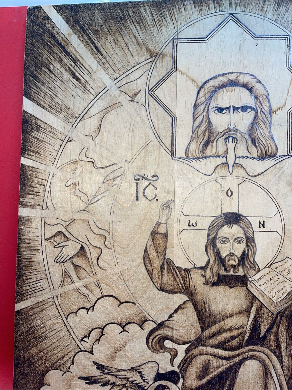 Vintage Jesus Painting Wooden Christian Art 24”x19”