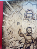 Vintage Jesus Painting Wooden Christian Art 24”x19”