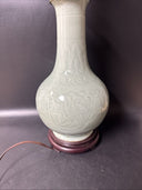 Vintage Porcelain Vase Lamp 25” Tall, Made In Hong Kong