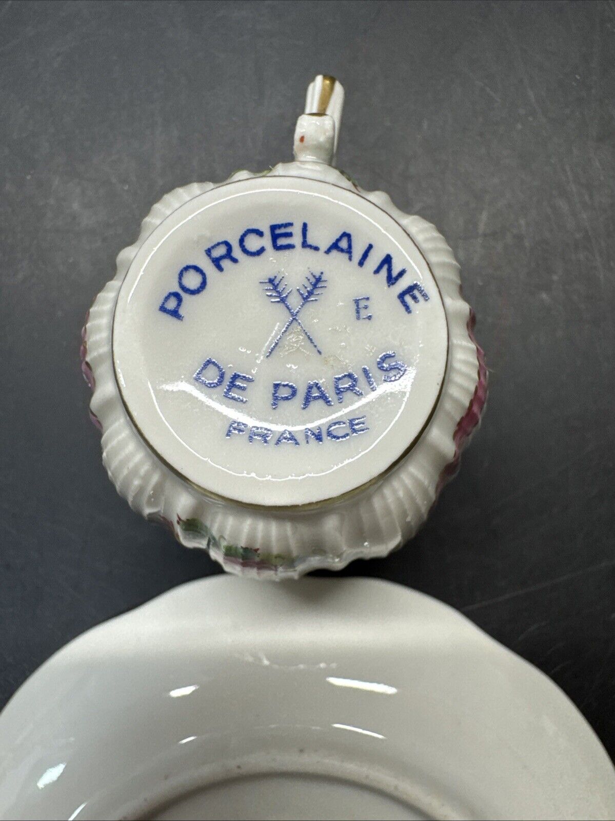 Vintage Porcelaine de Paris France Mini Cup & Saucer - Floral