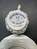 Vintage Porcelaine de Paris France Mini Cup & Saucer - Floral
