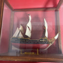 Vintage Model Ship ,,Captain Kidd’’ In a Wooden Frame & Glass