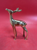 Vintage Mid-Century Modern Solid Brass Stag, Hind and Doe Figurines