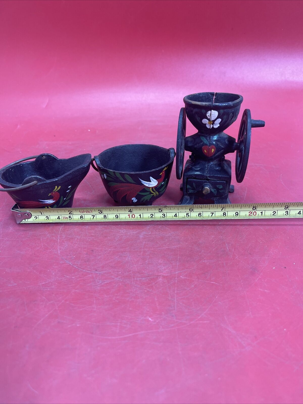Vintage John Wright Cast Iron Mini Coal Bucket Coffee Cauldron Lot 3