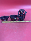 Vintage John Wright Cast Iron Mini Coal Bucket Coffee Cauldron Lot 3