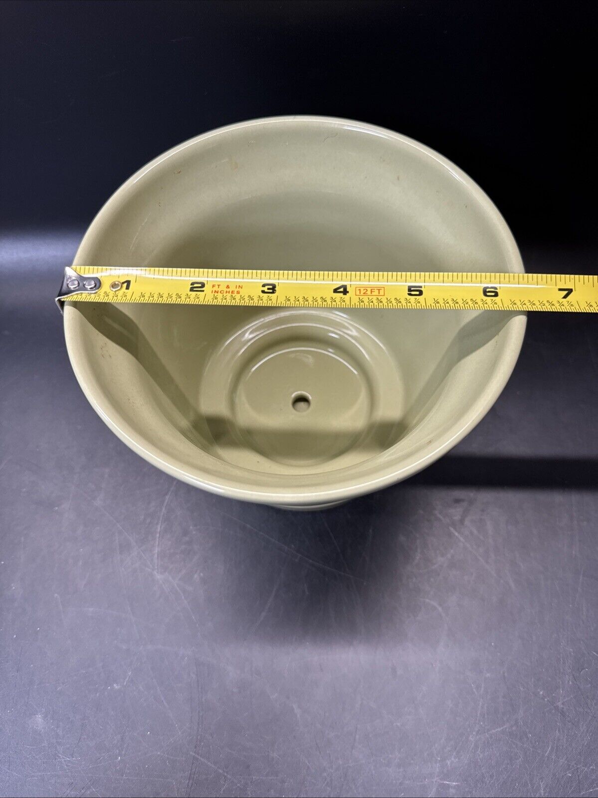Ceramic Green Planter With Underbowl 5”x 6.1/3”