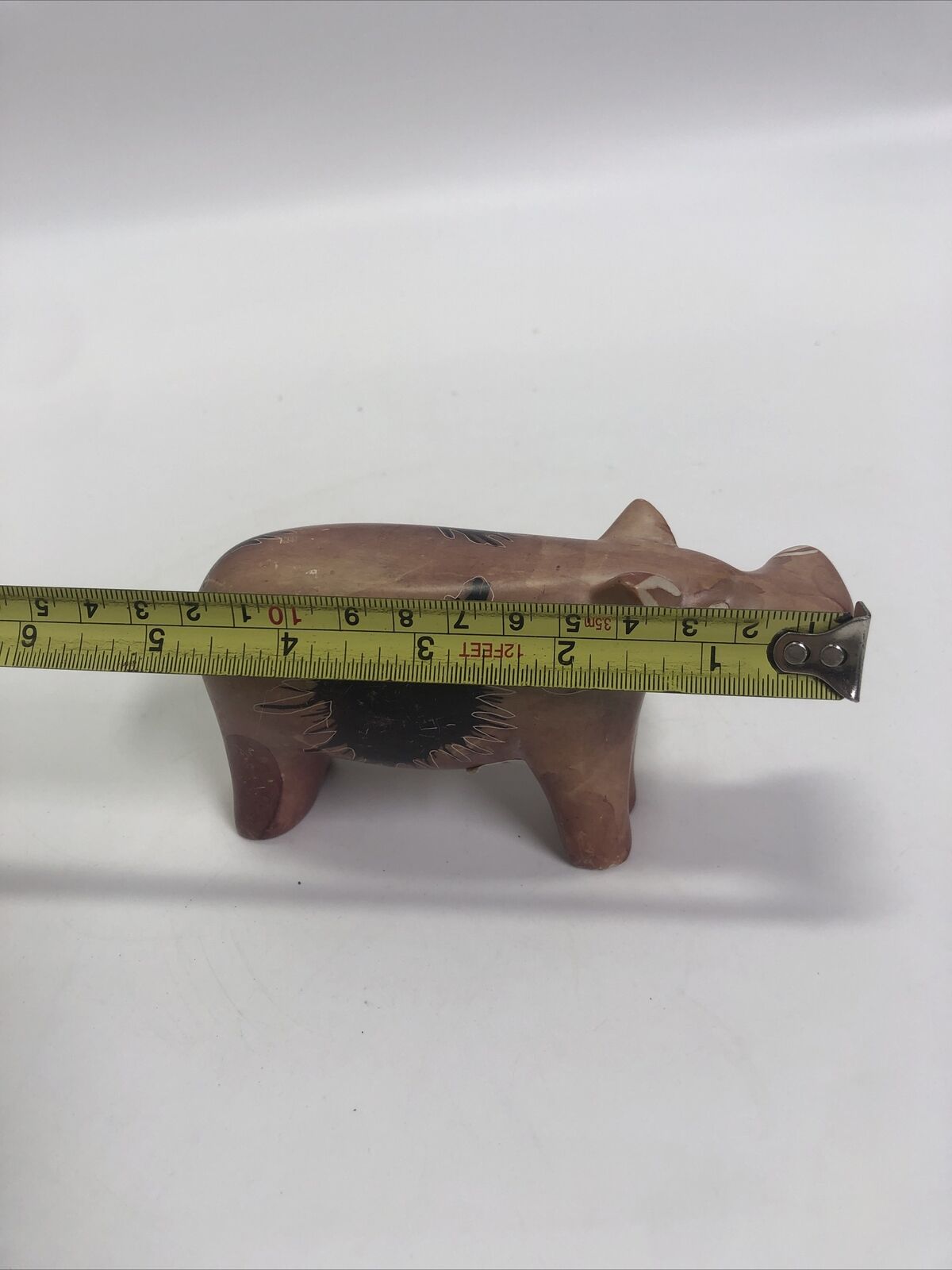 Hippo Figure Carved Stone Soapstone Hippopotamus Kenya African Decor Animal