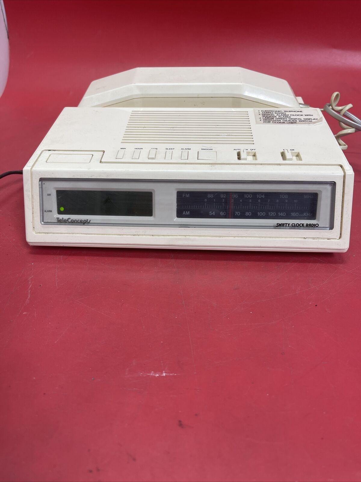 VINTAGE TELECONCEPTS SWIFTY ALARM CLOCK AM/FM RADIO TELEPHONE ...
