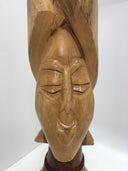 Vintage Folk Art Hand Carved Wood Woman Ethnic