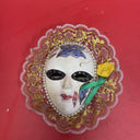 Ceramic Clown Jester Fan Style Ruff Venetian Style Decor Mask Lot 4