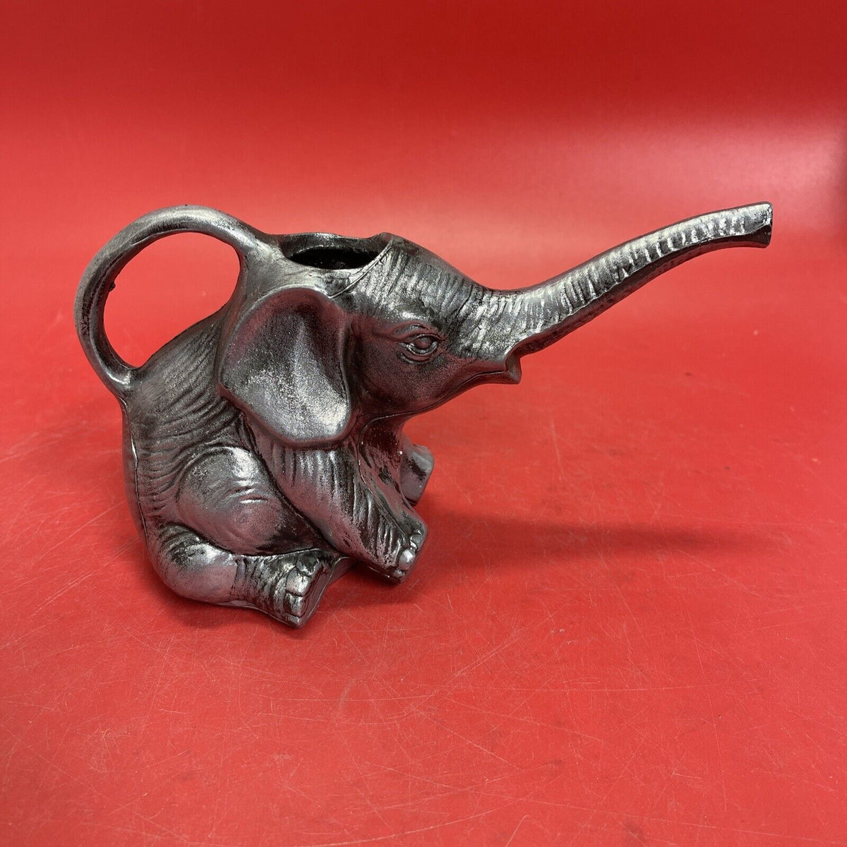 Vintage Silver Elephant Blow Mold Watering Can  1994