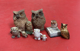 Lot of 9 Mini Owls