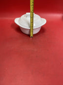 Pampered Chef -  3-Cup - Casserole Dish - White Ceramic - Lid & Dish