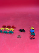 14 Vintage 1950's Tiny Miniature Antique Die Cast Metal Cars Train Made in Japan