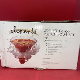 Vintage Elements23-Piece Glass Punch Bowl Set