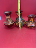 Vintage Hand Painted Aztec Mayan Tribal Art Vases Lot 3
