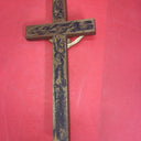 Vintage Wooden Christian Crosses Last Rites, Old Wooden Tin Jesus Lot 4 (Damage)