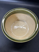 Art Pottery Green Glossy Bowl 4” Tall