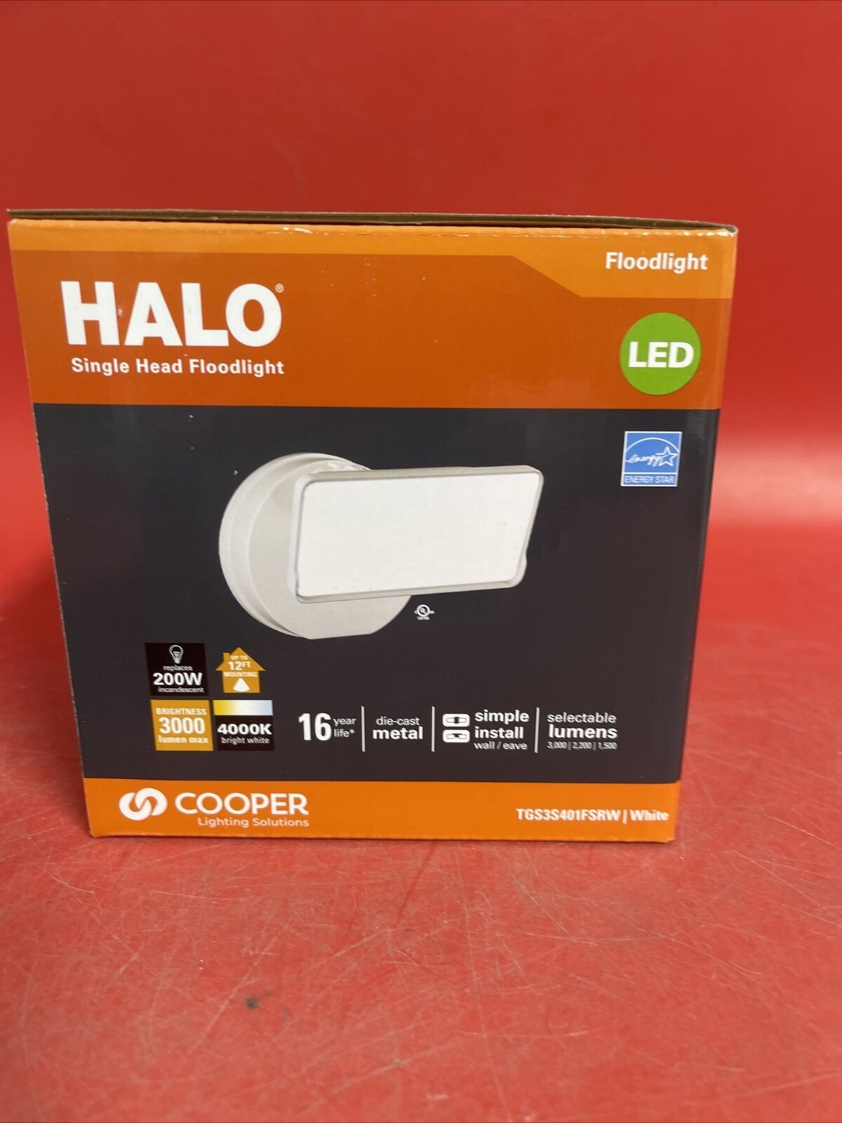 Halo TGS 200-Watt 90-¦ White Outdoor Integrated LED Flood Light TGS3S401FSRW