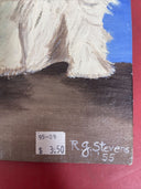 Art West Highland Terrier Acrylic Original 12x9 in. stretched canvas painting