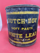 RARE Vintage Circa 1940s Dutch Boy White Lead Soft Paste Lidded Pail 100LB
