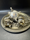 Tea Set Godinger Silver Art Individual Tea Pot/Creamer/ Sugar Bowl/Tray