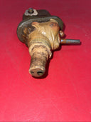 Man with Hat Bottle Spout with Music Box Hand Carved Wood Vintage