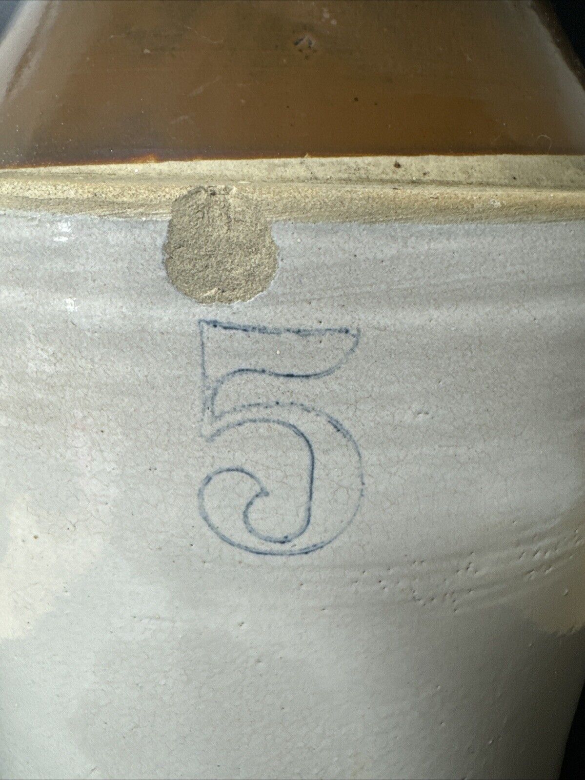 Vintage 5 Gallon Stoneware Crock Jug