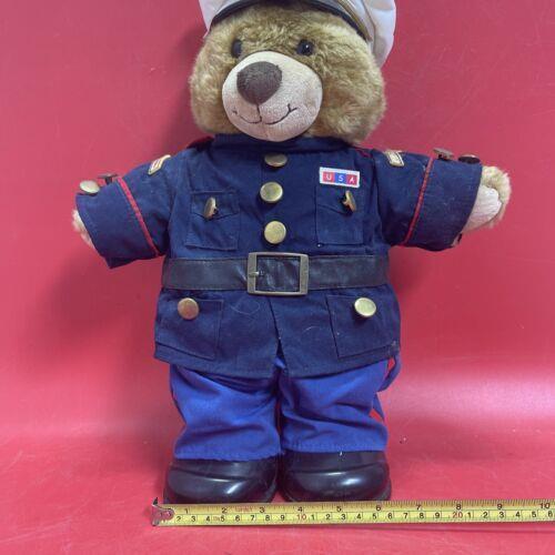 Bear Brown Teddy Bear With Marine Outfit USA Military Plush