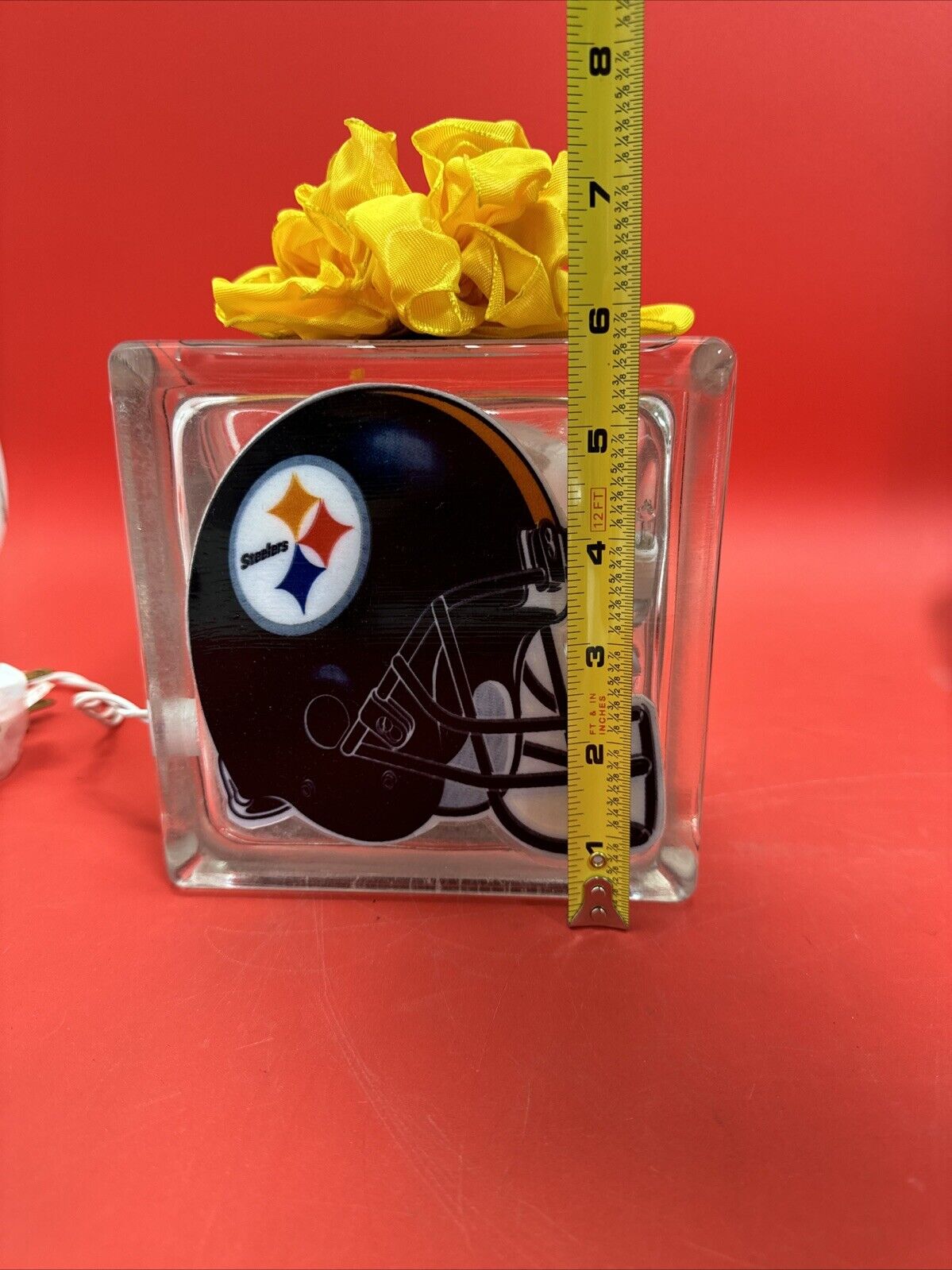 Pittsburgh Steelers Helmet Lighted Glass Block