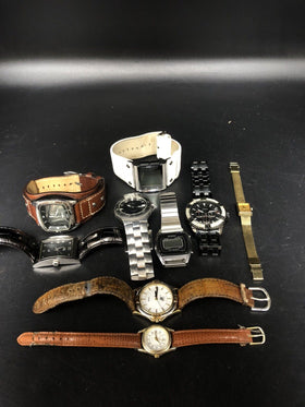 Lot of 9 Watches - Fossil, Seiko, Mercedes Benz… For PARTS