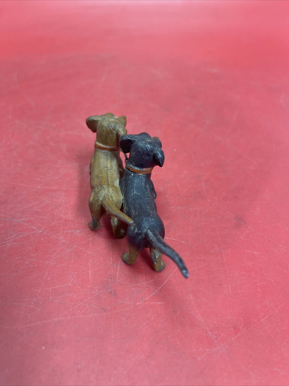 COLD PAINTED AUSTRIAN BRONZE DASCHUNDS FIGURINE