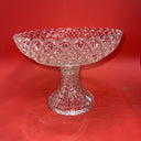 Imperial Glass Lace Edge Diamond Cut Base Pedestal Bowl