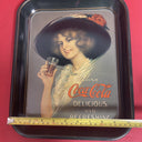 Vintage Coca Cola Metal Tin Serving Tray 1912 Hamilton King Girl Reproduction