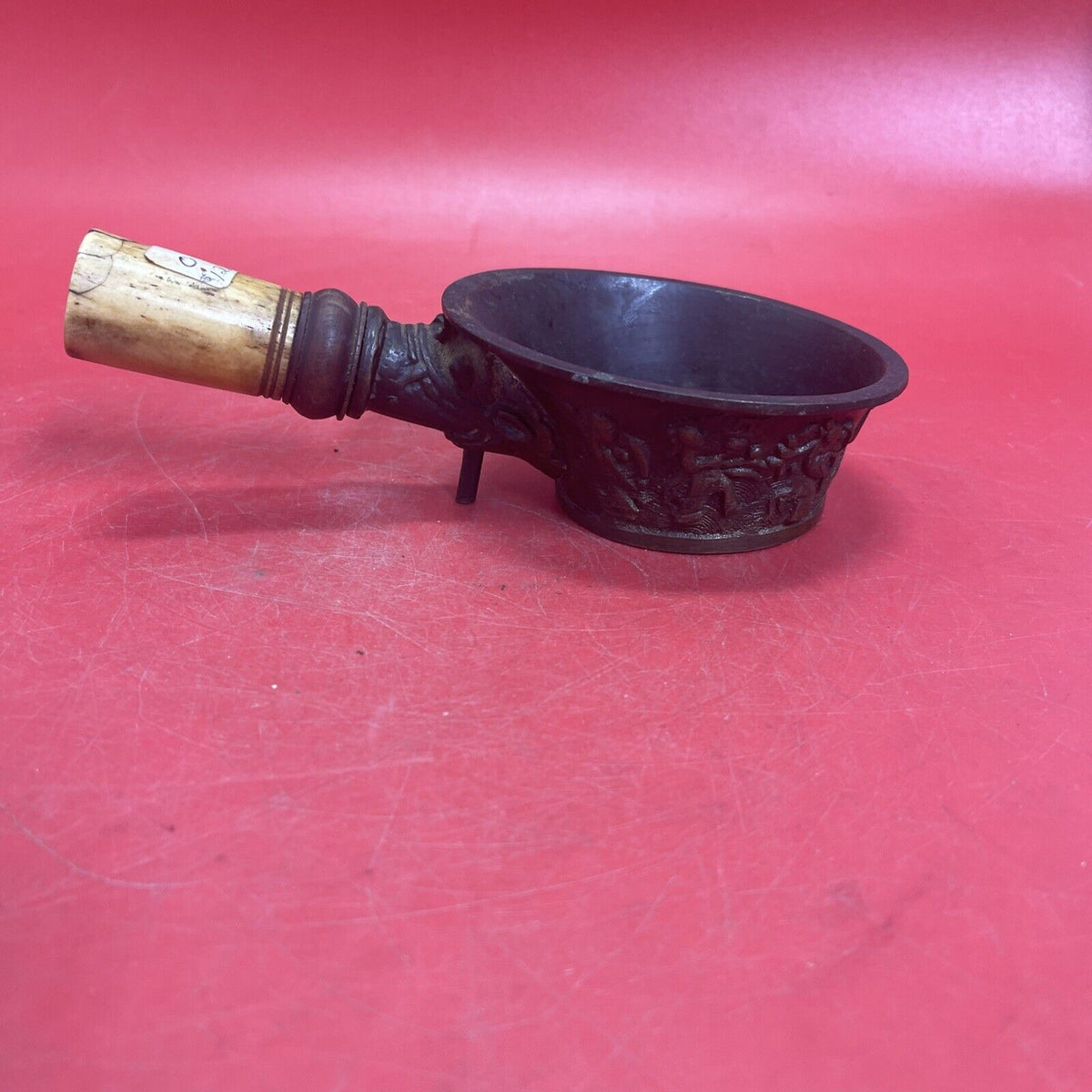 Vintage BRASS with Stone Handle Incense Burner ASH TRAY Emboss  from China