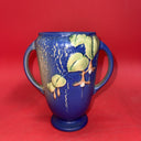 Roseville Fuchsia Blue  Vintage Art Pottery Ceramic Flower Vase 893-6
