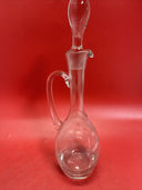 VINTAGE WINE ETCHED DECANTER W/ STOPPER + 6 GLASSES