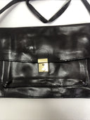 Liz Claiborne Black Faux Leather Baguette Purse 