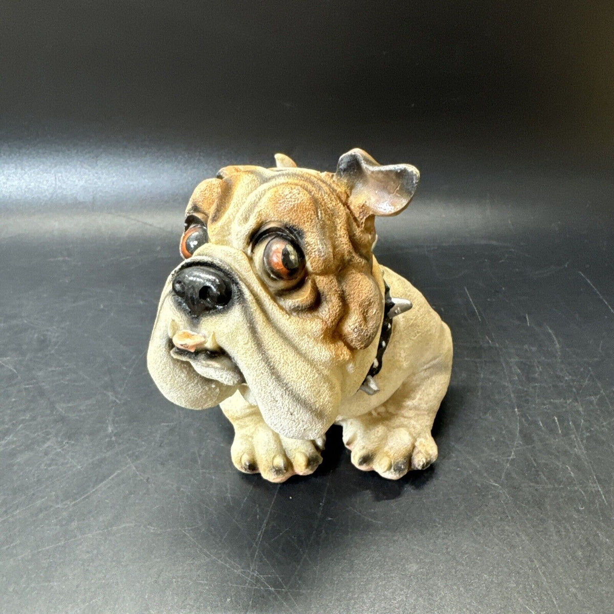 Bulldog Figurine with Spike Collar 4.5"/ Set Of 2