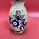 Vintage Vase Tonala Mexican Pottery with Bird And Floral Motif Pottery is signed