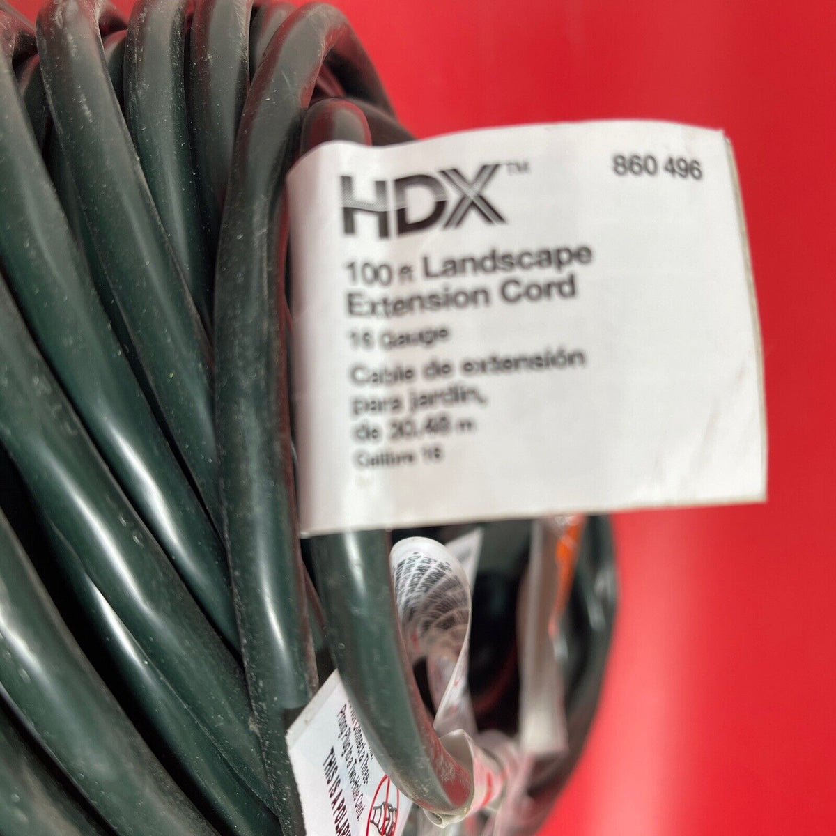 HDX 100 ft. 16/3 Indoor/Outdoor Extension Cord, Green