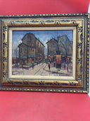 Vintage Oil Painting City.In a Beautiful Frame.